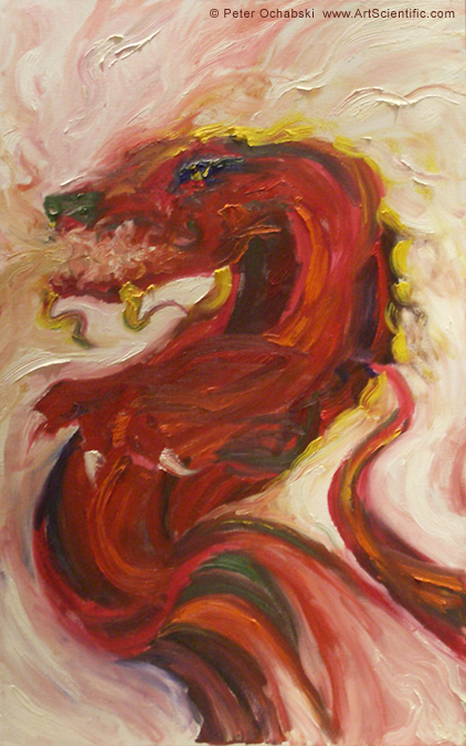 red dragon painting