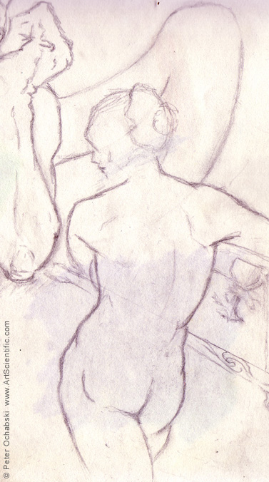 pencil sketch nude woman