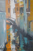 Venice canal oil painting