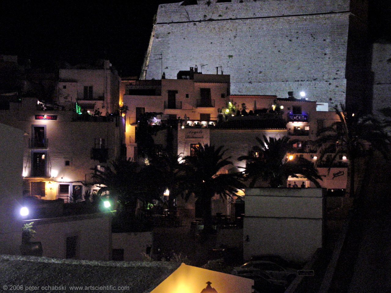 Ibiza town by night