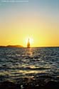 ibiza blue water sunset boat